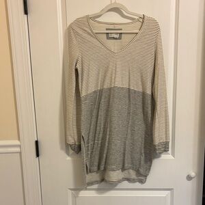 Anthropologie Saturday Sunday Devi Striped V-Neck Long Sleeve Tunic